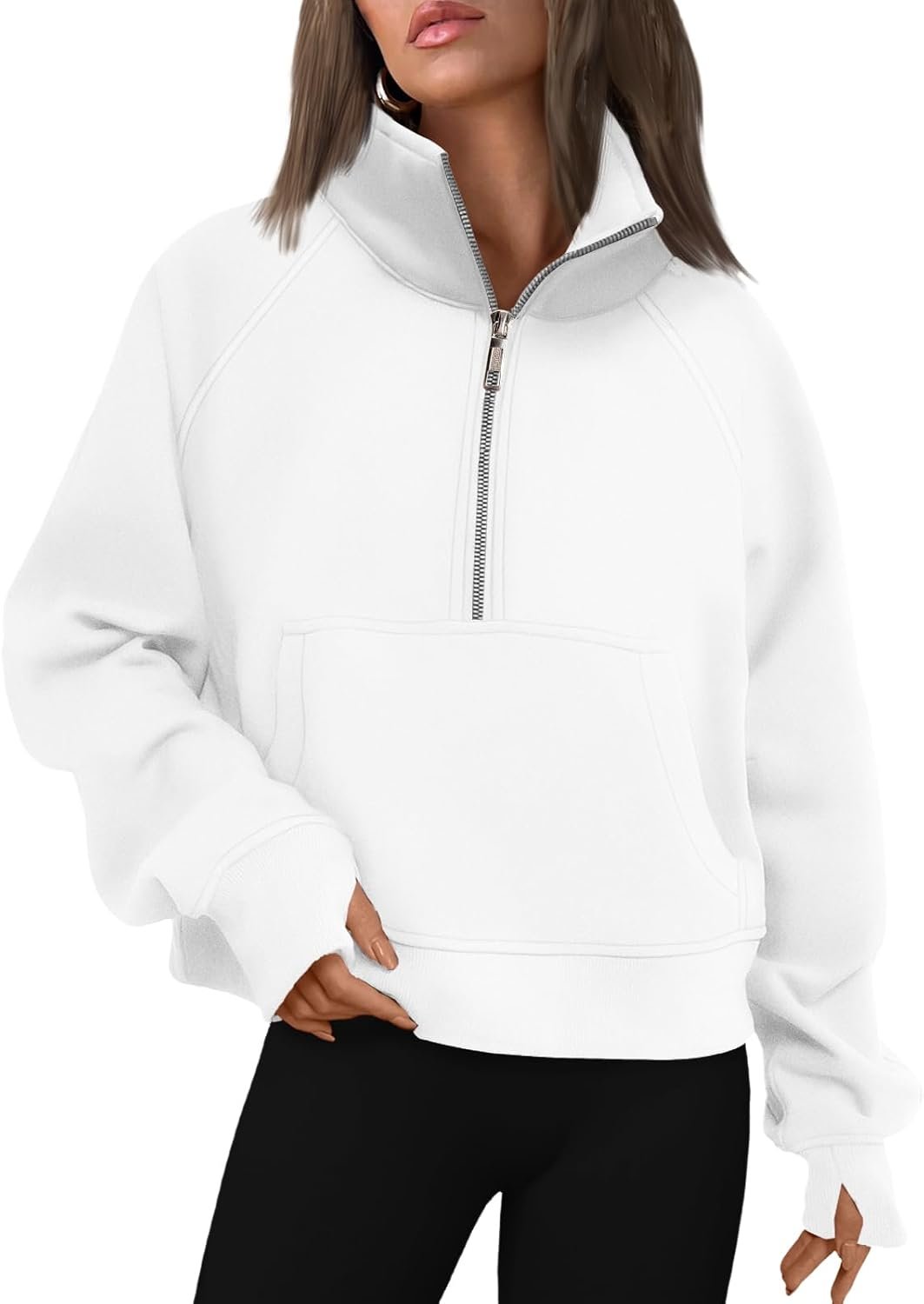 AUTOMET Womens Sweatshirts Half Zip Fleece Pullover Fall Outfits | Fall Fashion Clothes 2026,Cropped Sweatshirts,Cute Y2k Tops,Quarter Zipper Sweater,Winter Loungwear Outfits - Image 30