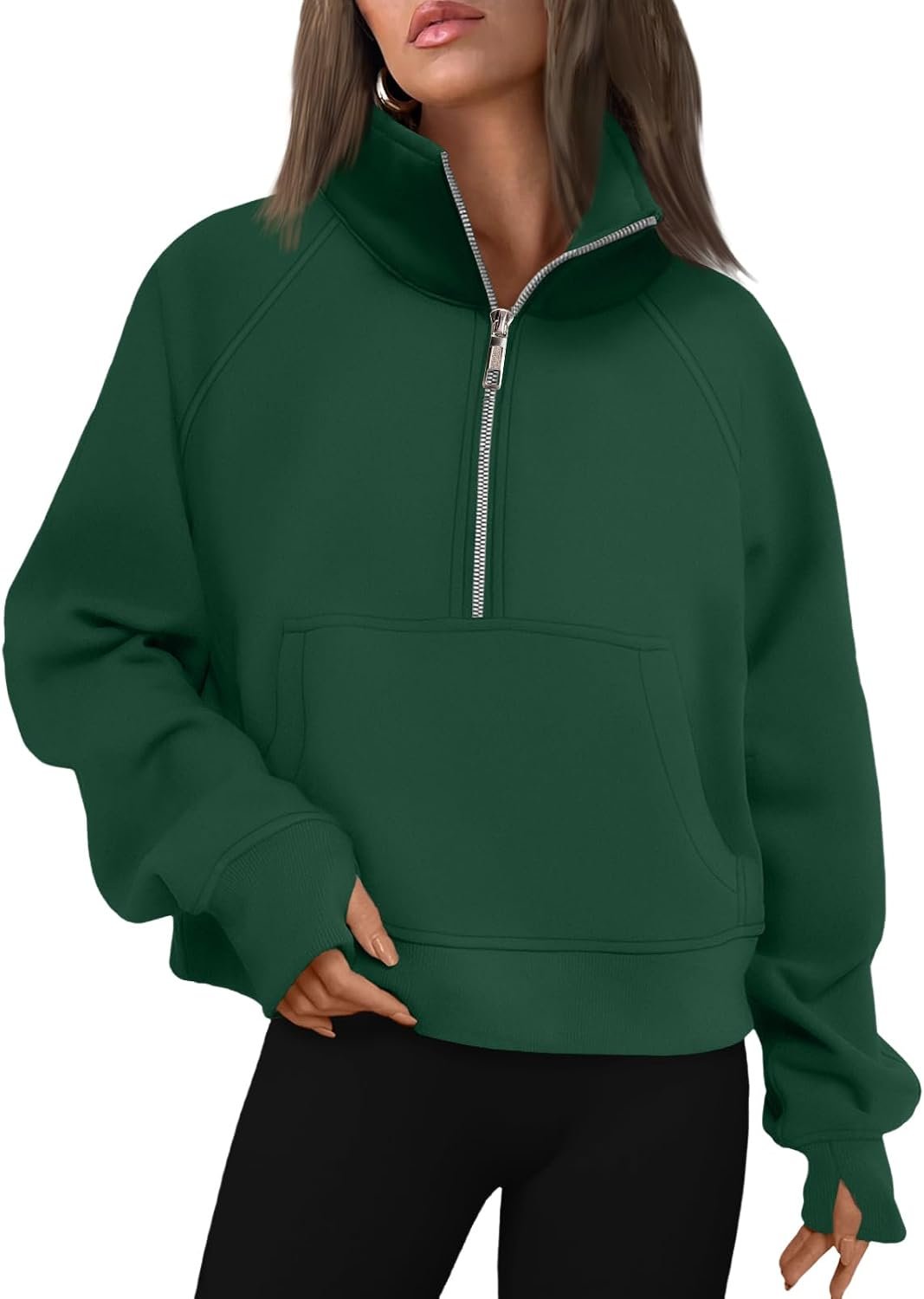 AUTOMET Womens Sweatshirts Half Zip Fleece Pullover Fall Outfits | Fall Fashion Clothes 2026,Cropped Sweatshirts,Cute Y2k Tops,Quarter Zipper Sweater,Winter Loungwear Outfits - Image 25