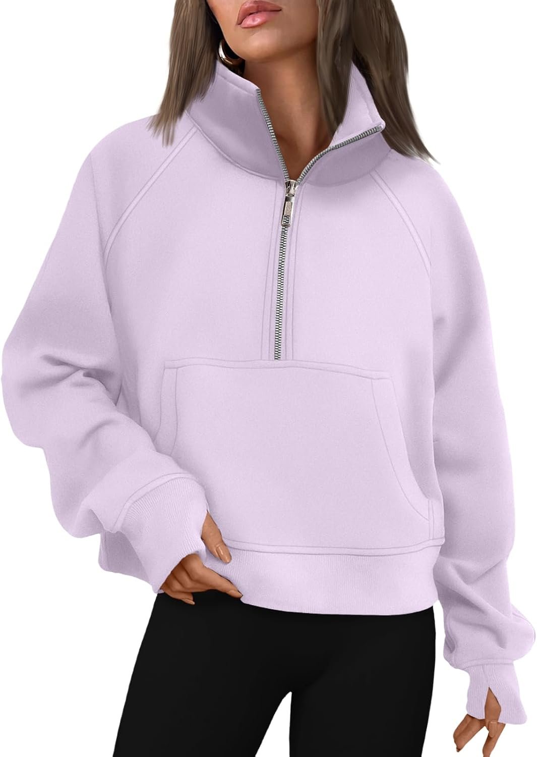 AUTOMET Womens Sweatshirts Half Zip Fleece Pullover Fall Outfits | Fall Fashion Clothes 2026,Cropped Sweatshirts,Cute Y2k Tops,Quarter Zipper Sweater,Winter Loungwear Outfits - Image 22