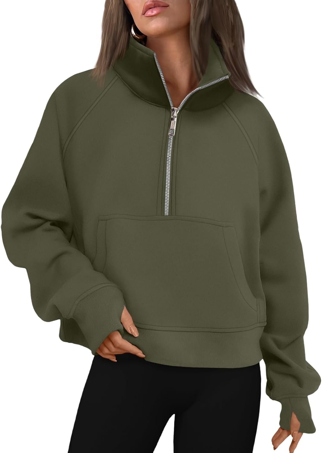 AUTOMET Womens Sweatshirts Half Zip Fleece Pullover Fall Outfits | Fall Fashion Clothes 2026,Cropped Sweatshirts,Cute Y2k Tops,Quarter Zipper Sweater,Winter Loungwear Outfits - Image 24