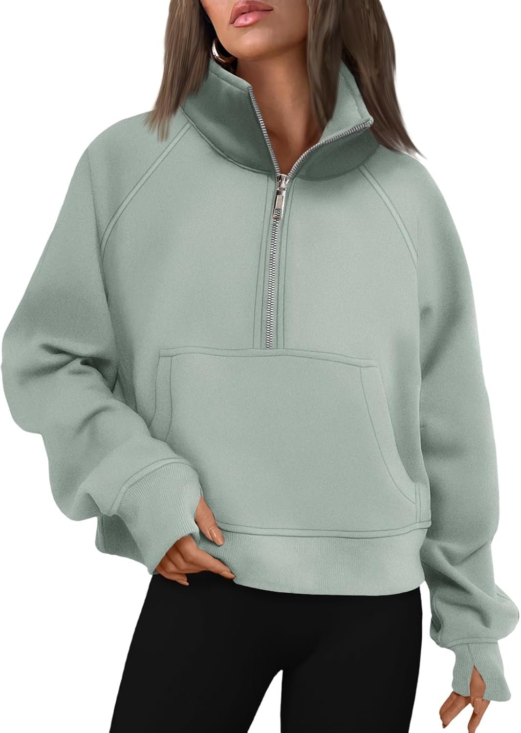 AUTOMET Womens Sweatshirts Half Zip Fleece Pullover Fall Outfits | Fall Fashion Clothes 2026,Cropped Sweatshirts,Cute Y2k Tops,Quarter Zipper Sweater,Winter Loungwear Outfits - Image 13