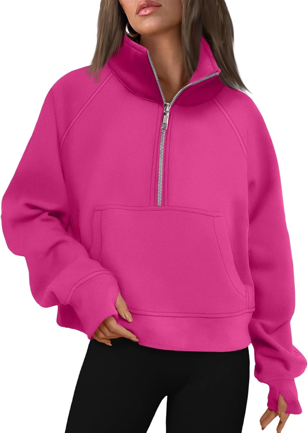 AUTOMET Womens Sweatshirts Half Zip Fleece Pullover Fall Outfits | Fall Fashion Clothes 2026,Cropped Sweatshirts,Cute Y2k Tops,Quarter Zipper Sweater,Winter Loungwear Outfits - Image 19