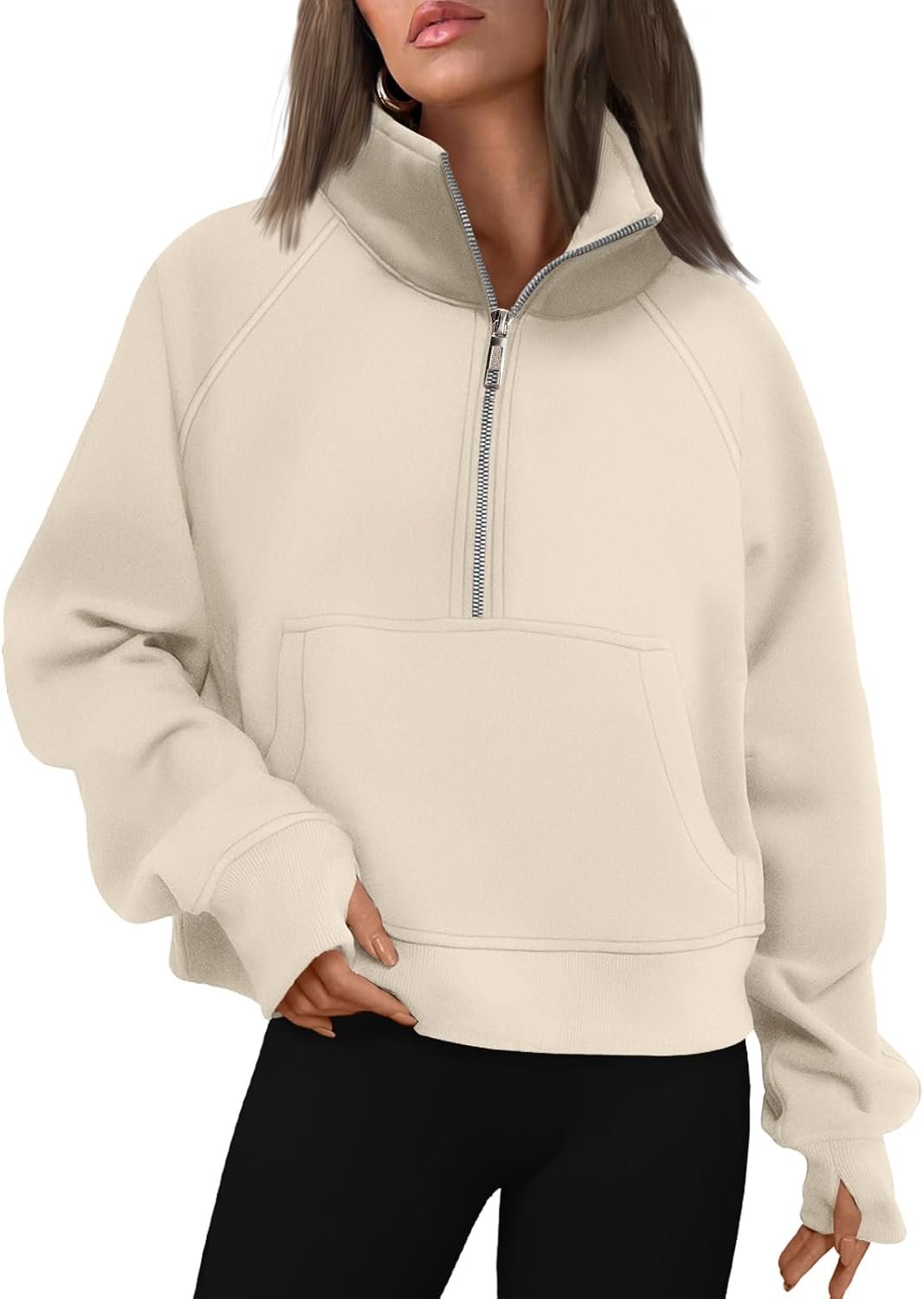 AUTOMET Womens Sweatshirts Half Zip Fleece Pullover Fall Outfits | Fall Fashion Clothes 2026,Cropped Sweatshirts,Cute Y2k Tops,Quarter Zipper Sweater,Winter Loungwear Outfits - Image 12