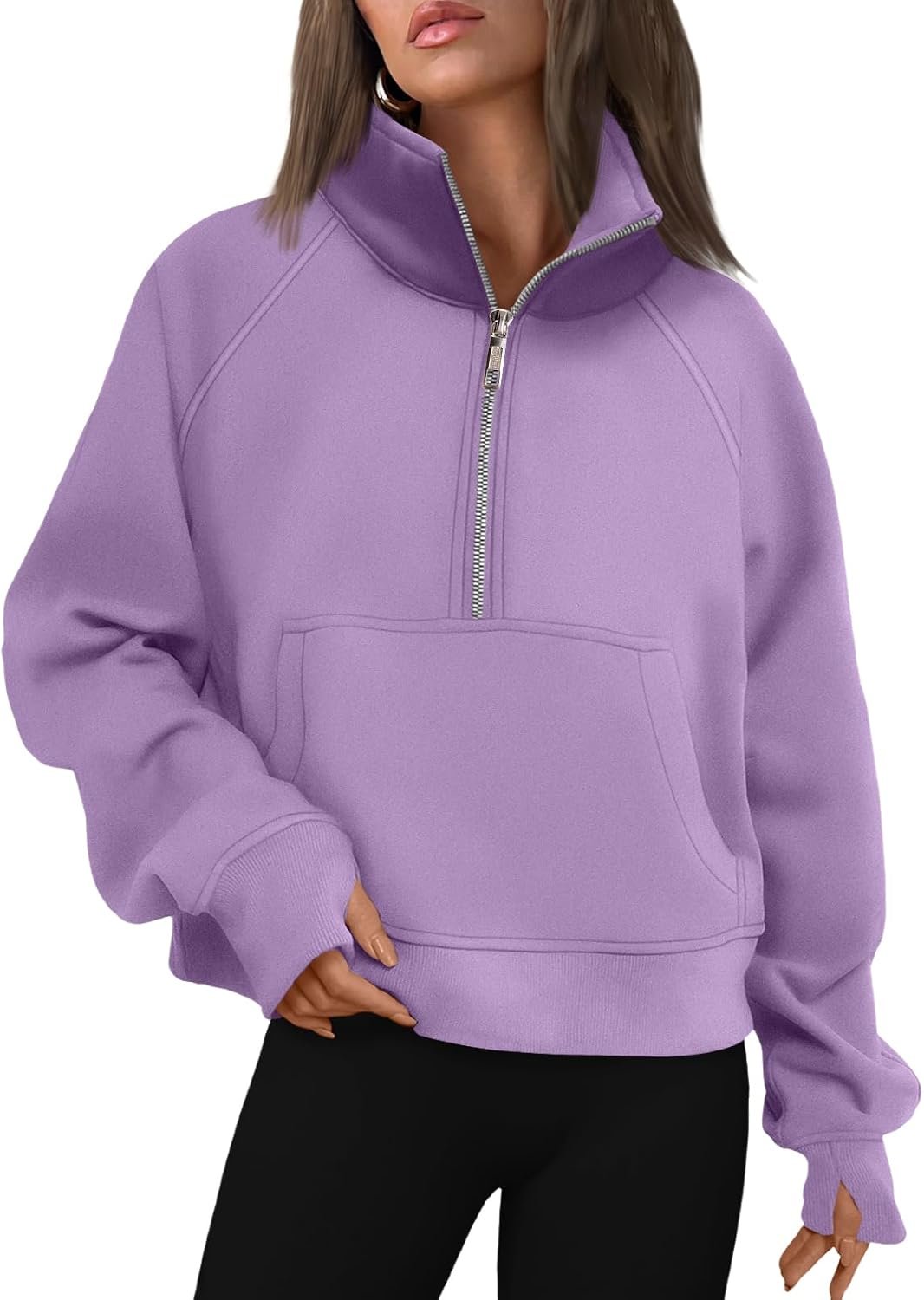 AUTOMET Womens Sweatshirts Half Zip Fleece Pullover Fall Outfits | Fall Fashion Clothes 2026,Cropped Sweatshirts,Cute Y2k Tops,Quarter Zipper Sweater,Winter Loungwear Outfits - Image 31