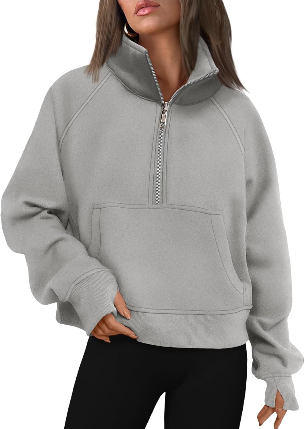 AUTOMET Womens Sweatshirts Half Zip Fleece Pullover Fall Outfits | Fall Fashion Clothes 2026,Cropped Sweatshirts,Cute Y2k Tops,Quarter Zipper Sweater,Winter Loungwear Outfits - Image 36