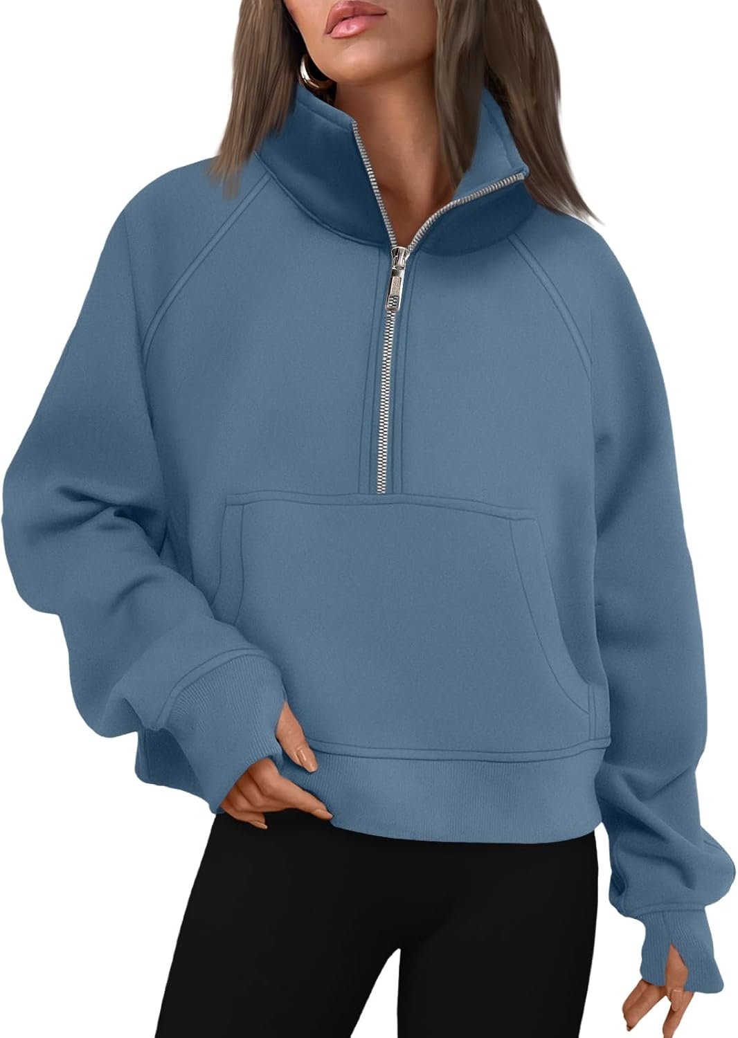AUTOMET Womens Sweatshirts Half Zip Fleece Pullover Fall Outfits | Fall Fashion Clothes 2026,Cropped Sweatshirts,Cute Y2k Tops,Quarter Zipper Sweater,Winter Loungwear Outfits - Image 21