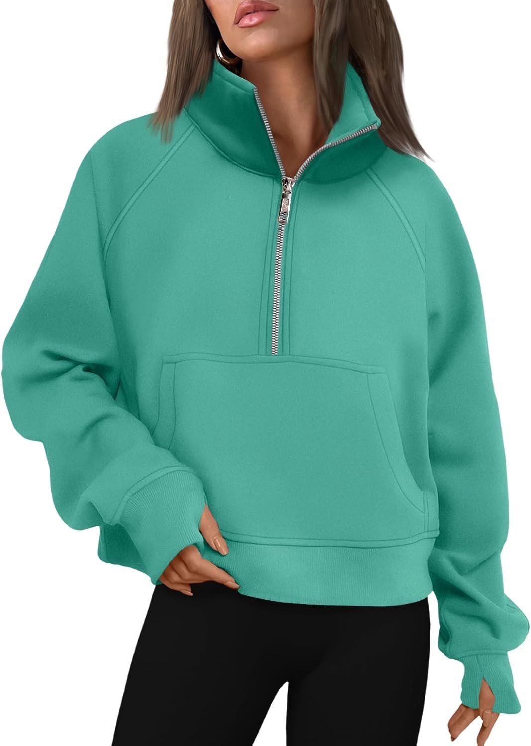 AUTOMET Womens Sweatshirts Half Zip Fleece Pullover Fall Outfits | Fall Fashion Clothes 2026,Cropped Sweatshirts,Cute Y2k Tops,Quarter Zipper Sweater,Winter Loungwear Outfits - Image 20