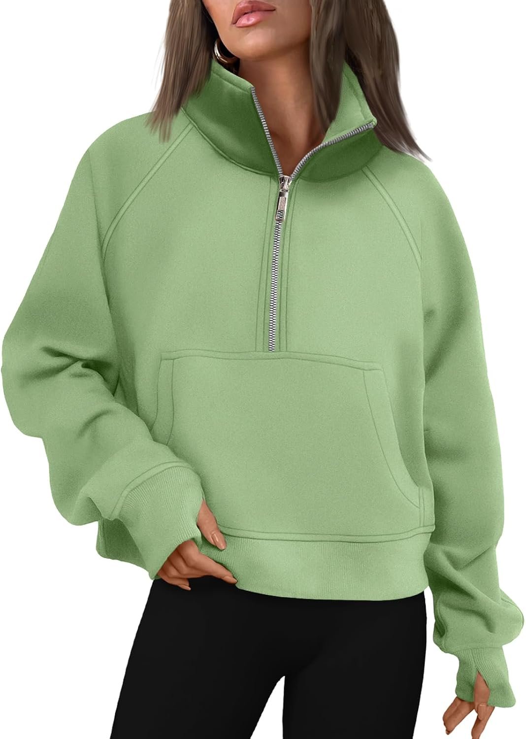 AUTOMET Womens Sweatshirts Half Zip Fleece Pullover Fall Outfits | Fall Fashion Clothes 2026,Cropped Sweatshirts,Cute Y2k Tops,Quarter Zipper Sweater,Winter Loungwear Outfits - Image 15