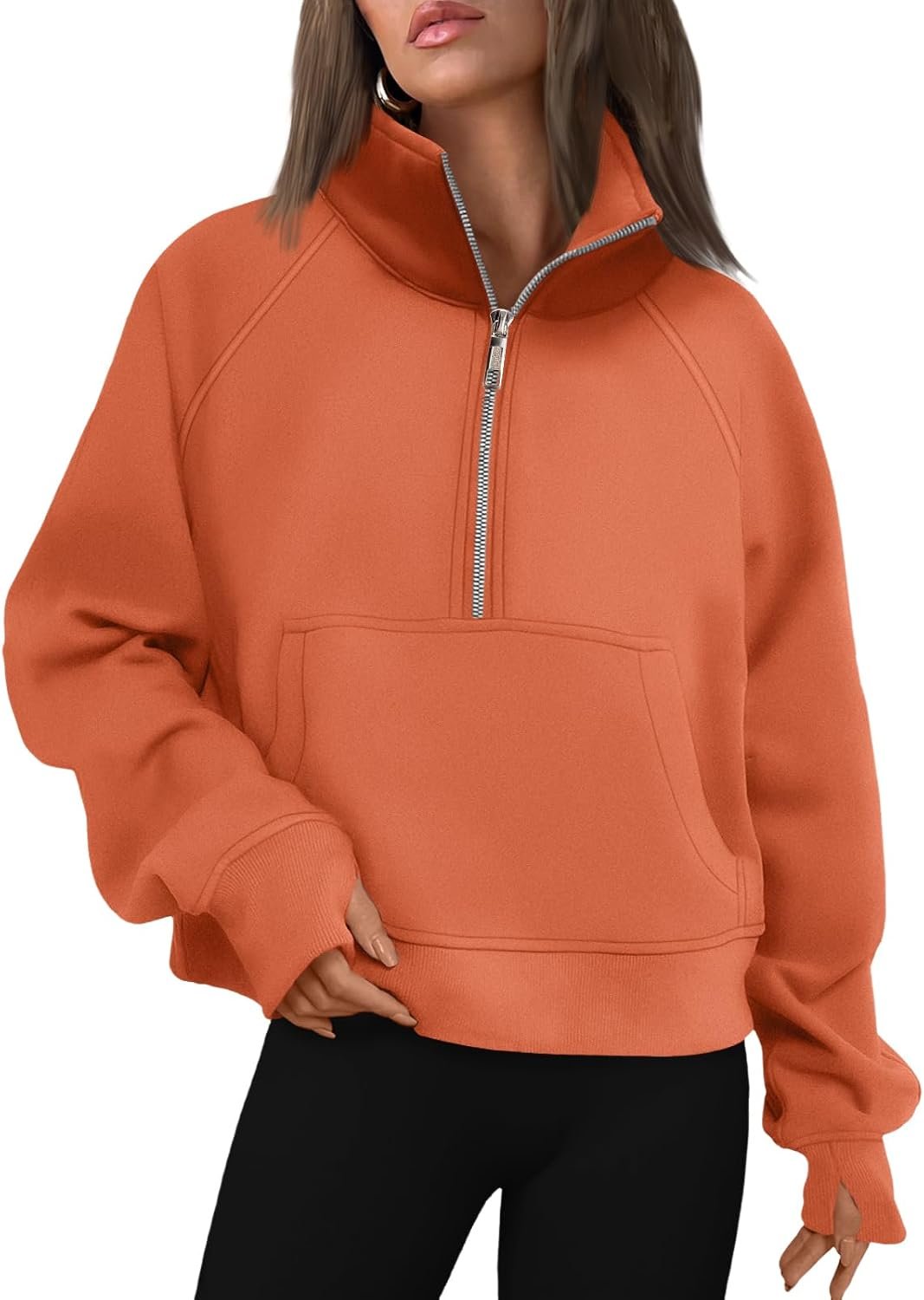 AUTOMET Womens Sweatshirts Half Zip Fleece Pullover Fall Outfits | Fall Fashion Clothes 2026,Cropped Sweatshirts,Cute Y2k Tops,Quarter Zipper Sweater,Winter Loungwear Outfits - Image 10