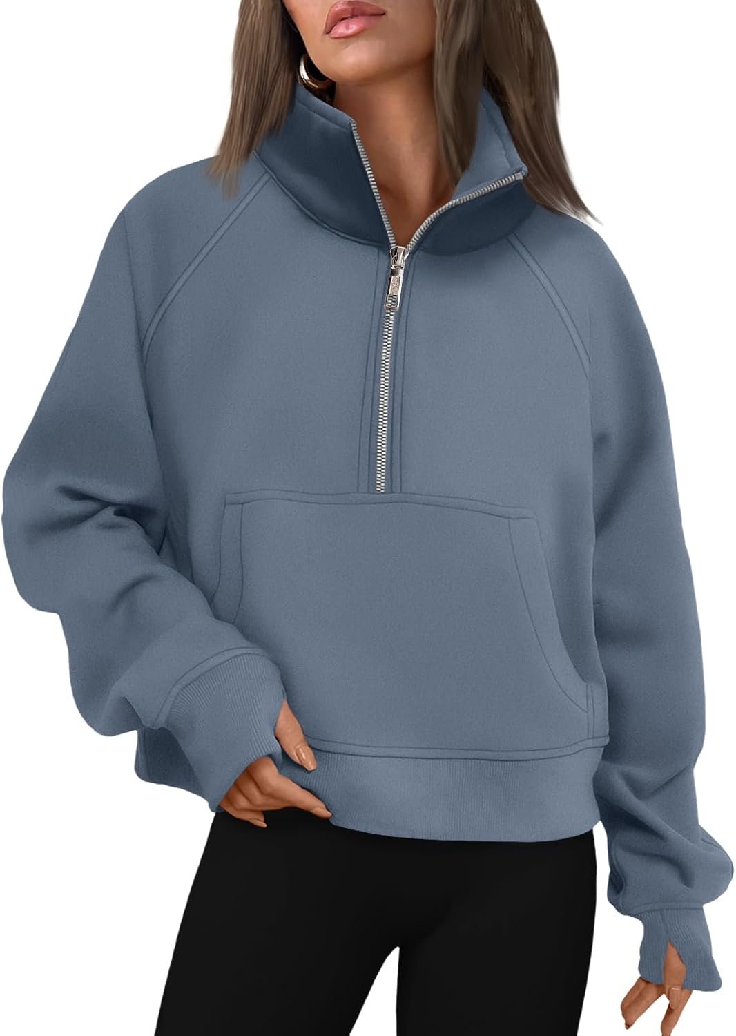 AUTOMET Womens Sweatshirts Half Zip Fleece Pullover Fall Outfits | Fall Fashion Clothes 2026,Cropped Sweatshirts,Cute Y2k Tops,Quarter Zipper Sweater,Winter Loungwear Outfits - Image 28