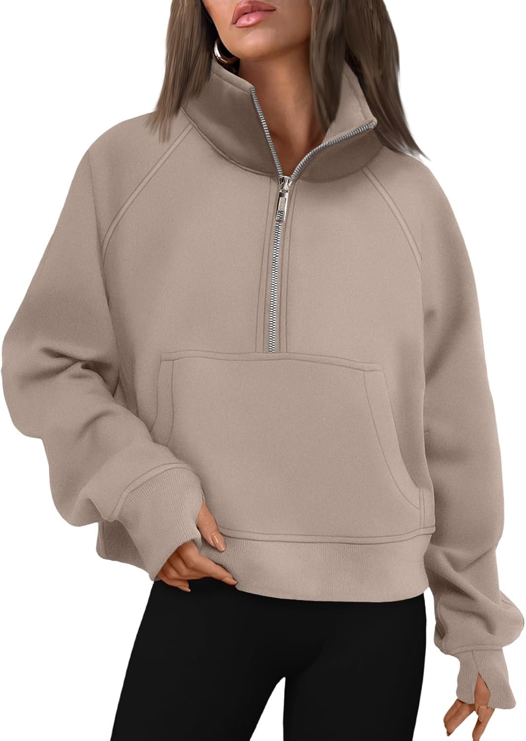 AUTOMET Womens Sweatshirts Half Zip Fleece Pullover Fall Outfits | Fall Fashion Clothes 2026,Cropped Sweatshirts,Cute Y2k Tops,Quarter Zipper Sweater,Winter Loungwear Outfits - Image 32