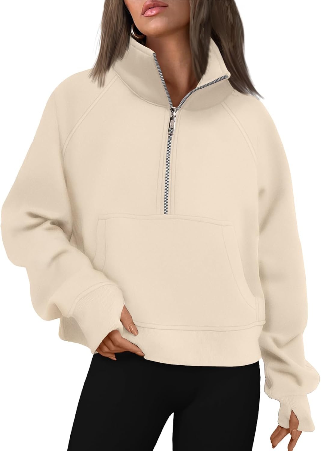 AUTOMET Womens Sweatshirts Half Zip Fleece Pullover Fall Outfits | Fall Fashion Clothes 2026,Cropped Sweatshirts,Cute Y2k Tops,Quarter Zipper Sweater,Winter Loungwear Outfits - Image 5