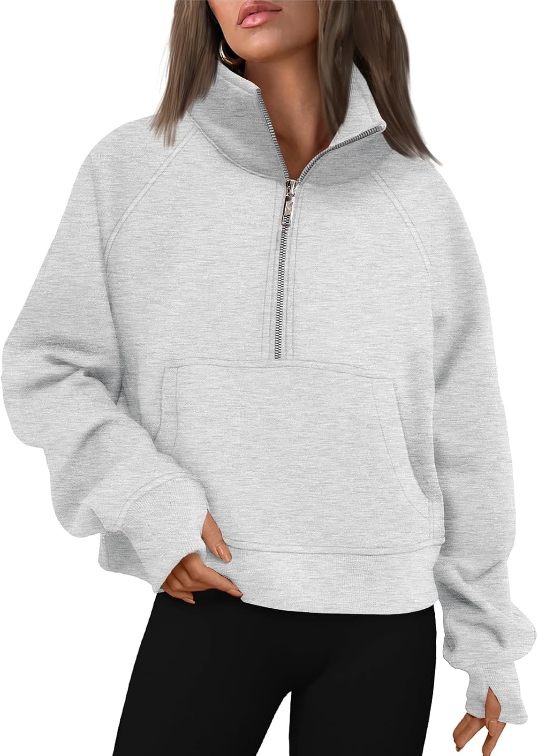 AUTOMET Womens Sweatshirts Half Zip Fleece Pullover Fall Outfits | Fall Fashion Clothes 2026,Cropped Sweatshirts,Cute Y2k Tops,Quarter Zipper Sweater,Winter Loungwear Outfits - Image 14